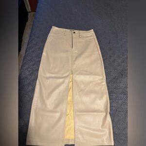 Steve Madden Cream Leather Pencil Skirt